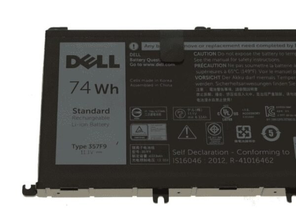 Dell Inspiron 15 7566 7567 7557 5576 5577 11.4v 74wh 6 cell Battery 071JF4 71JF4 357F9
