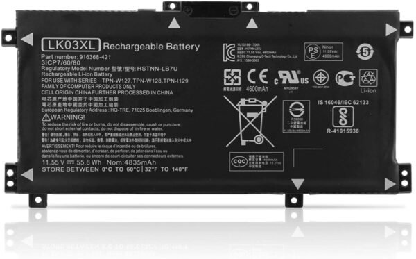 LK03XL Laptop Battery for HP Envy X360 Convertible 17-AE 17M-AE 17T-AE 17-BW 17M-BW 17-CE 17M-CE 17T-CE 17T-BW 15-BP 15M-BP 15-BQ 15M-BQ 15M-CP 15M-CN0XXX L09281-855 916814-855 916368-541 916368-421