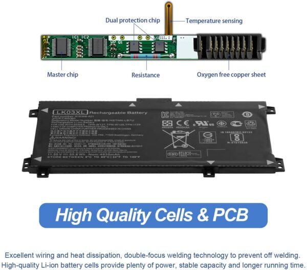 LK03XL Laptop Battery for HP Envy X360 Convertible 17-AE 17M-AE 17T-AE 17-BW 17M-BW 17-CE 17M-CE 17T-CE 17T-BW 15-BP 15M-BP 15-BQ 15M-BQ 15M-CP 15M-CN0XXX L09281-855 916814-855 916368-541 916368-421 - Image 2